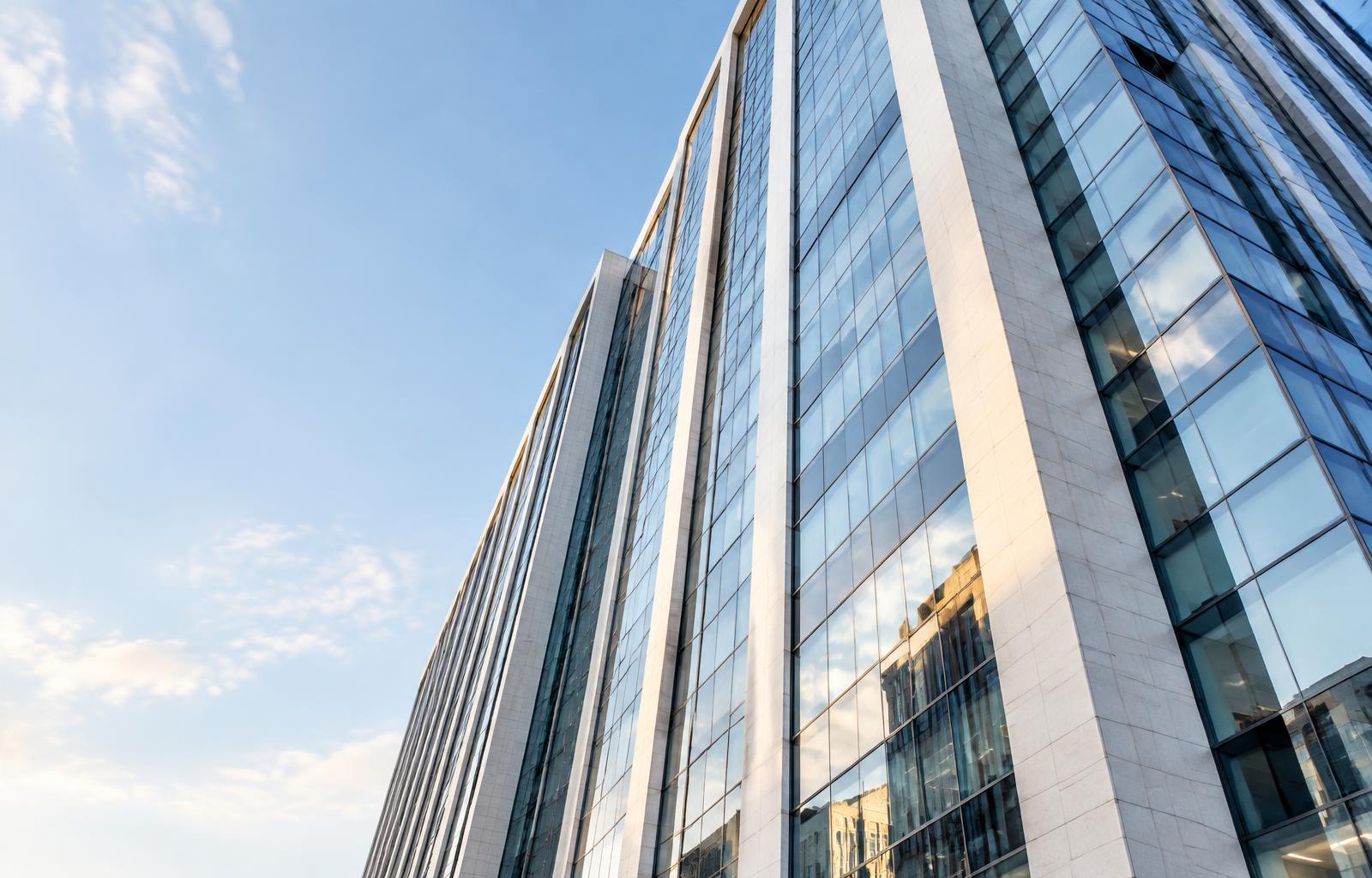Modern glass and stone architecture